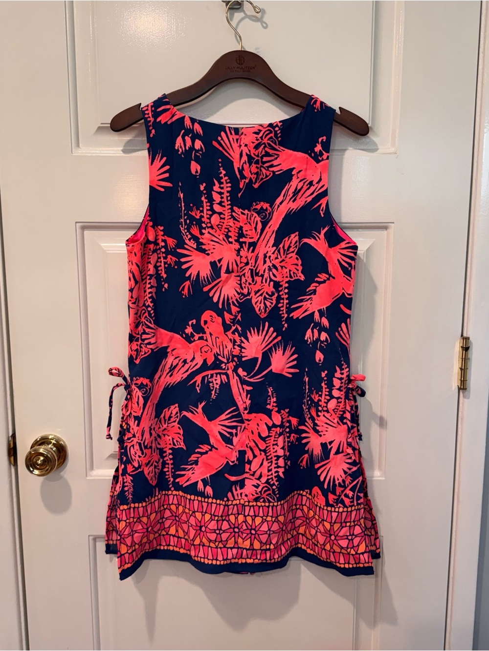 Lilly Pulitzer Indigo and Neon Pink Tropical Romper